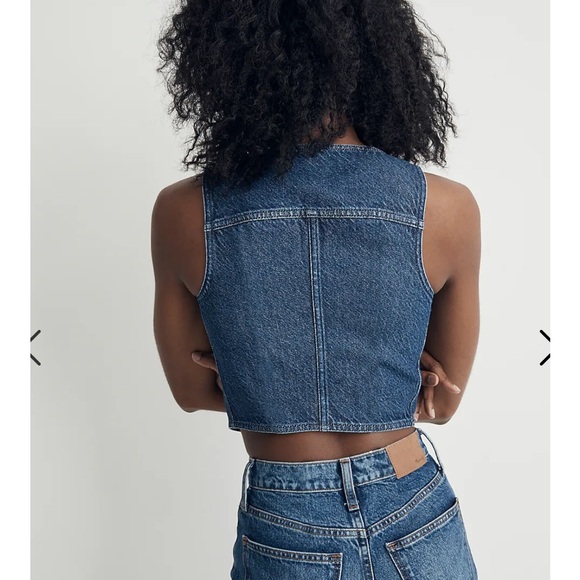 Madewell Crop Vest Top in Coltman Wash - Picture 5 of 6